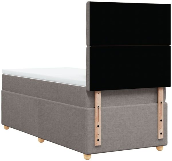 vidaXL Boxspringbett mit Matratze Taupe 100x200 cm Stoff 3293509 Bild 8