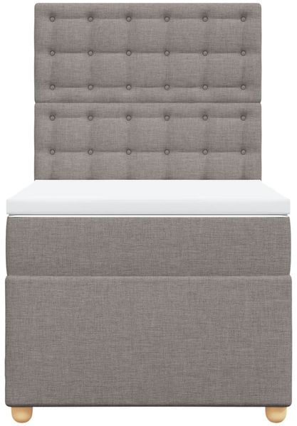 vidaXL Boxspringbett mit Matratze Taupe 100x200 cm Stoff 3293509 Bild 6