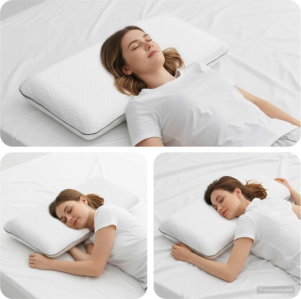 vidaXL Schlafkissen Uni Weiß 80 x 35 x 10 cm Gelschaum 42020238