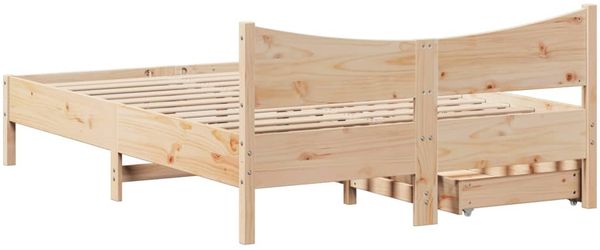 vidaXL Massivholzbett mit Schubladen 120x190 cm Kiefer 3301923 Bild 8
