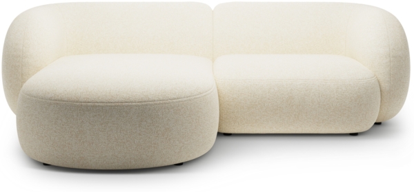 Micadoni Ecksofa Kate 2-Sitzer Links Strukturierter Stoff Hellbeige Melange