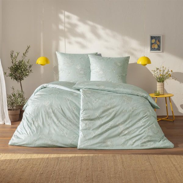 Estella Interlock Jersey Bettwäsche Edessa 6759-614 eisblau 135x200