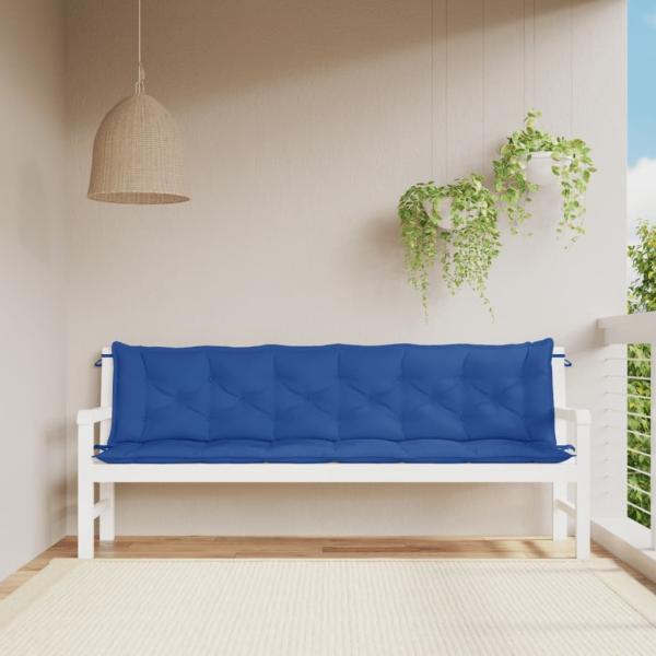 vidaXL Gartenbank-Auflagen 2 Stk. Blau 200x50x7 cm Oxford-Gewebe 361745