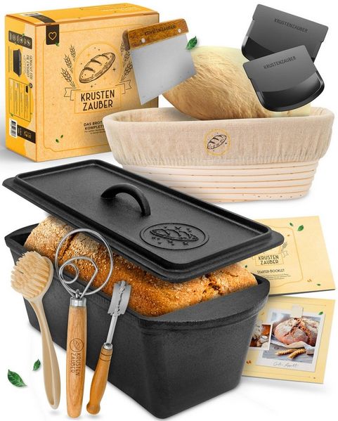Krustenzauber Brotbackform KRUSTENZAUBER Gusseisen Topf zum Brotbacken & andere Brotbackformen