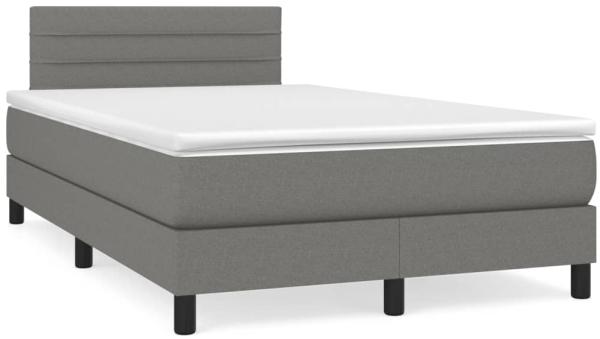 vidaXL Boxspringbett mit Matratze Dunkelgrau 120x190 cm Stoff 3269731