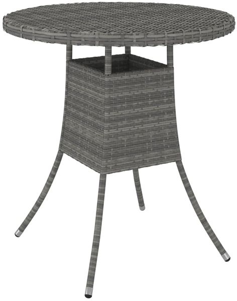 vidaXL Gartentisch Grau 70x70x73 cm Poly Rattan 310469