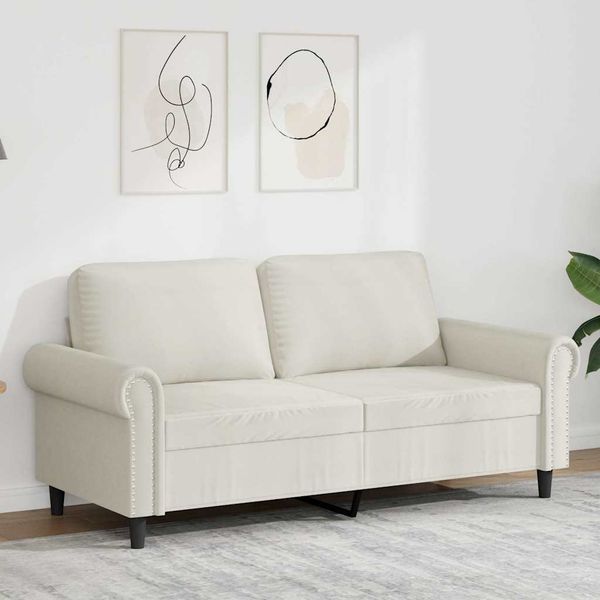 vidaXL 2-Sitzer-Sofa Creme 140 cm Samt 359537