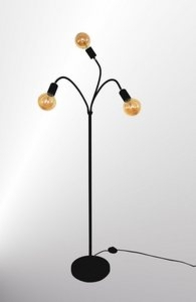 TRANGO LED Stehlampe, 3-flg 1531A-SD Stehlampe Anthrazit-matt *EARTH* inkl. 3x 4W 3-Stufen dimmbar E27 LED Leuchtmittel 2500K Gold-warmweiß ca. H1550mm 3 Lampenarmen schwenkbar, Stehleuchte, Bürolampe, Standlampe Bild 6