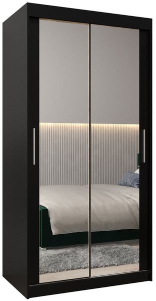 MOEBLO Schiebetürenschrank TORM 3 (Schrank mit Spiegel, mit/ ohne Schubladen, Schwebetürenschrank Schrank Garderobe Schiebtüren Schlafzimmer Wohnzimmerschrank) (BxHxT):100/120/150/180/200/250x200x62 cm