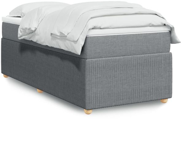 vidaXL Boxspringbett mit Matratze Hellgrau 100x200 cm Stoff 3285546