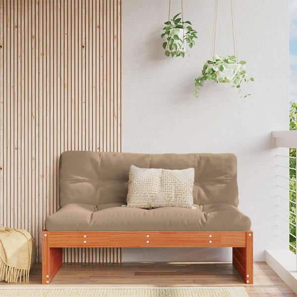 vidaXL Garten Mittelssofa Massivholz Kiefer Wachsbraun 865621