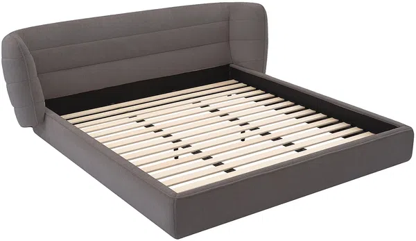 Vente-unique - LARUMO Bett Stoff Grau - B 236 cm x H 82 cm x L 210 cm Bild 3