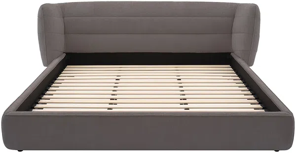 Vente-unique - LARUMO Bett Stoff Grau - B 236 cm x H 82 cm x L 210 cm Bild 4