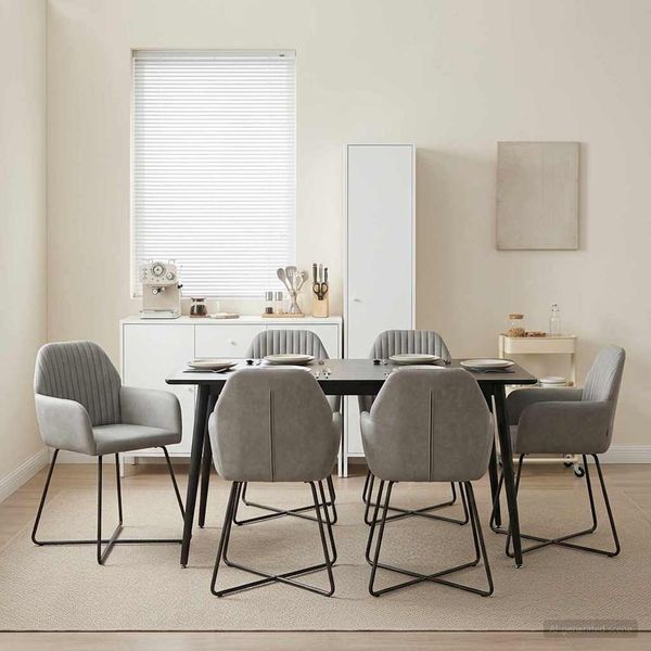 vidaXL Esszimmerstühle 4 pcs Samt (V) Hellgrau 55 x 50 x 84 cm 3428373