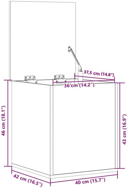 vidaXL Truhe Weiß 40x42x46 cm Holzwerkstoff 840646 Bild 11