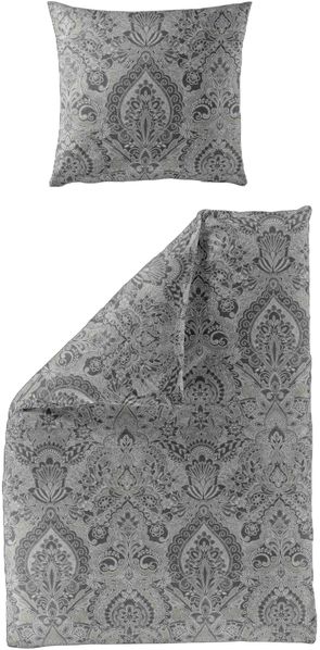 Bierbaum Biber Bettwäsche 155x220 Ornamente Barock grau silber 3846-10