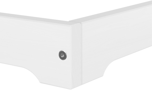 Weißes Massivholzbett extra niedrig in Überlänge 100x220 Kiefer V-60.47W-10-220ohne Zubehör Bild 8