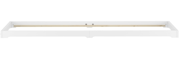 Weißes Massivholzbett extra niedrig in Überlänge 100x220 Kiefer V-60.47W-10-220ohne Zubehör Bild 5