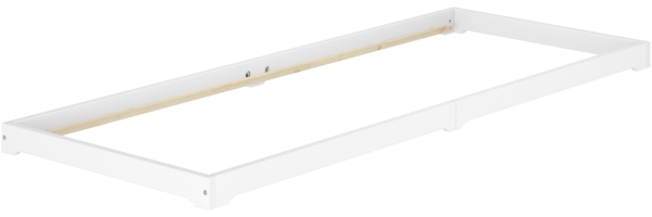 Weißes Massivholzbett extra niedrig in Überlänge 100x220 Kiefer V-60.47W-10-220ohne Zubehör Bild 3