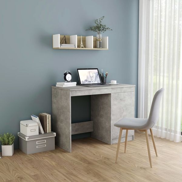 Schreibtisch, Bürotisch, Computertisch Betongrau 100 x 50 x 76 cm Holzwerkstoff