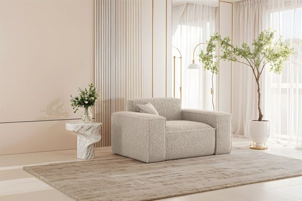 Sessel Designersessel CELES PREMIUM in Stoff Sven Cappuccino