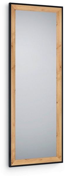 furnling Spiegel Braga - mit schwarzem Rahmen und Artisan-Holzoptik, moderner Spiegel für Flur und Schlafzimmer, Höhe 150 cm