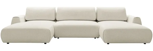 Vente-unique - MONELIA Sofa Stoff Beige - B 168 cm x H 81 cm x L 364 cm