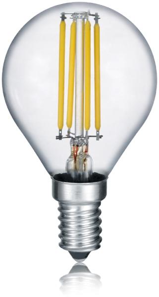 E14 Filament LED, 4,5 Watt, 470 Lumen, warmweiß, Ø4,5cm, 3 Stufen Dimmer