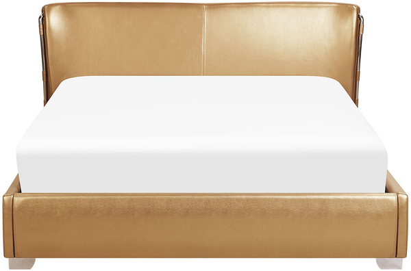 Wasserbett Leder gold 140x200 cm mit LED-Beleuchtung bunt PARIS Bild 4