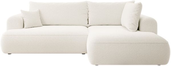 Selsey 'Ovo' Ecksofa mit Schlaffunktion, Ottomane rechts, Bouclé Creme