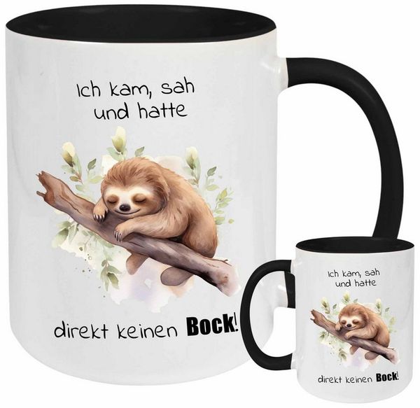 Camolo Tasse Keramik Tasse Faultier - Ich kam, sah und hatte, Keramik