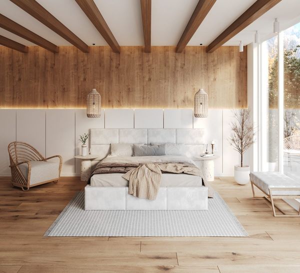 FDM Polsterbett Bettrahmen Bettgestell 90x200, 120x200, 140x200, 160x200, 180x200cm (MADE IN EU - mit hochwertigem Velours Bezug Trinity, Bettrahmen, Bett, Optional mit Matratze bestellbar, mit gepolsterten Wandpaneelen als stilvolle Kopfteil-Alternati...