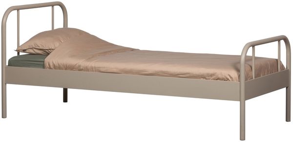 Bettgestell Mata aus Metall, modern pulverbeschichtet, Sand, 90x200 cm Liegefläche