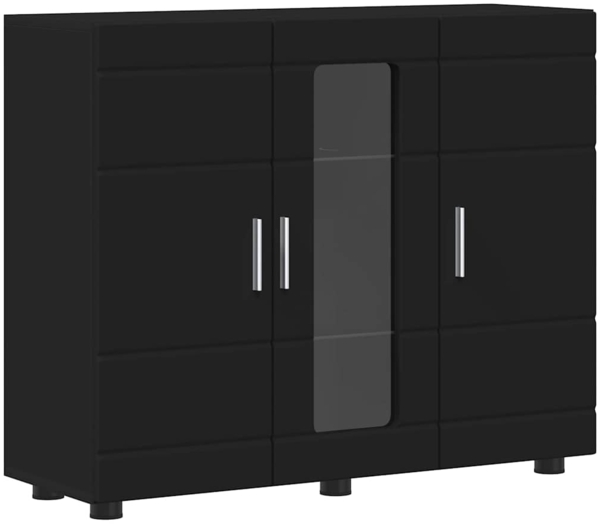 vidaXL Sideboard mit Regal Schwarz 55,5 x 29 x 100 cm Holzwerkstoff 880302 Bild 1
