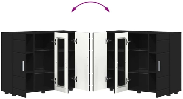 vidaXL Sideboard mit Regal Schwarz 55,5 x 29 x 100 cm Holzwerkstoff 880302 Bild 10