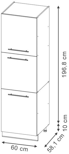 Herdumbauschrank Fame-Line Schwarz gestreift 60 cm Vicco Bild 3