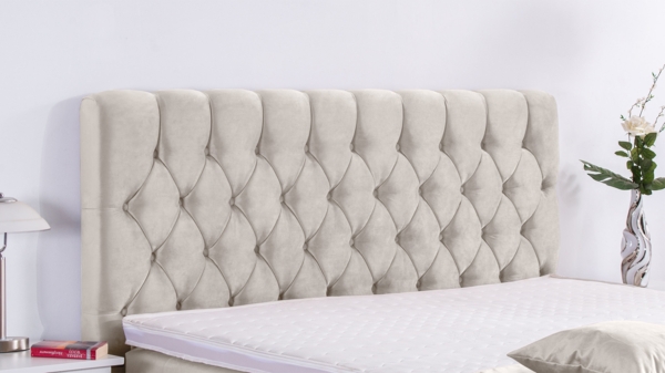 Meisterbetten Boxspringbett Jana 120x200 in VS-Creme, Matratzenbezug Nano, Ergoflex-Topper Bild 5