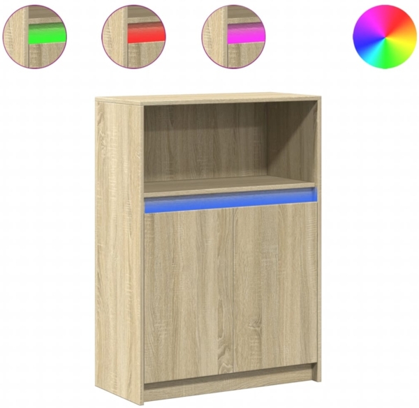 vidaXL Sideboard mit LED Sonoma-Eiche 72x34x100 cm Holzwerkstoff 852161
