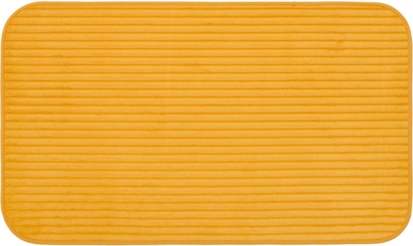 Gözze Badematte Berlin, Höhe 7 mm, rutschhemmend beschichtet, fußbodenheizungsgeeignet, Polyester, rechteckig, Badteppich, Uni Farben, Cord Optik, waschbar