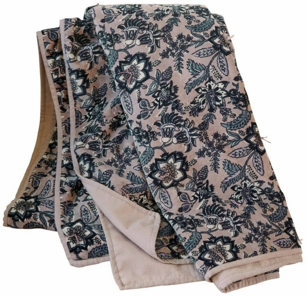 Mirabeau Tagesdecke Plaid Elarion altrosa/blau