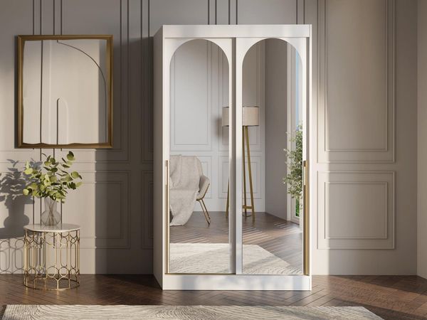 Compleo Schwebetürenschrank mit Spiegel, 120 cm breit LUCY, Modern/Japandi/ Glamour-Stil