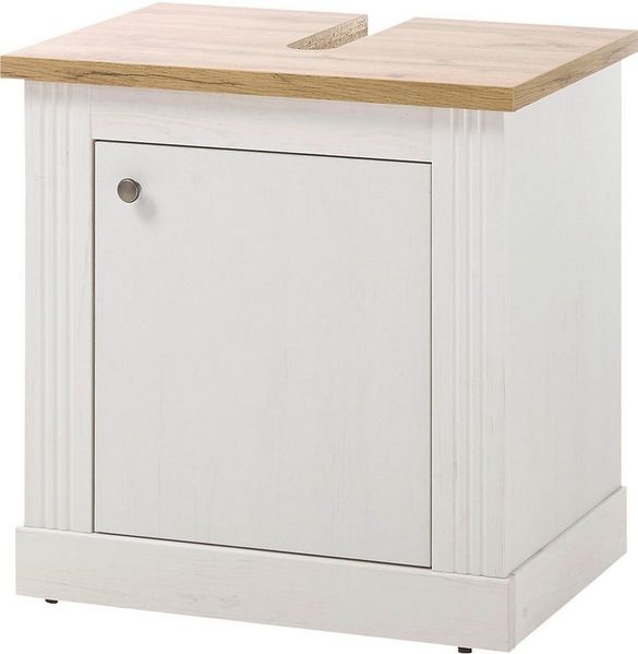 OTTO home Waschbeckenunterschrank WESTMINSTER, Waschtisch im Landhausstil, Badschrank mit Metallgriffen in 2 Farben verfügbar, mit Stauraum hinter Drehtür