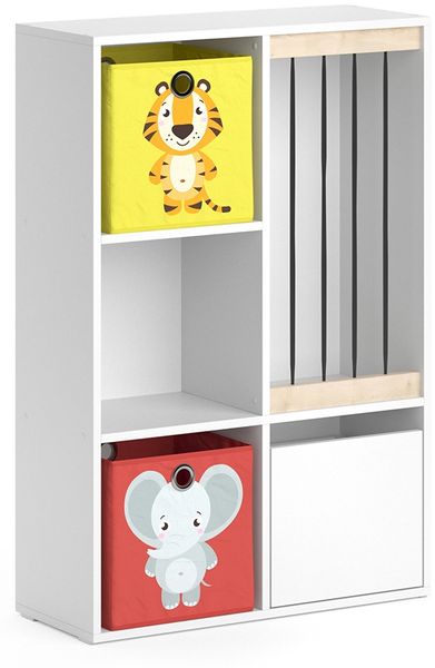Kinderregal Luigi Weiß 29.2 x 107.8 cm mit 2 Faltboxen opt. 2 Vicco