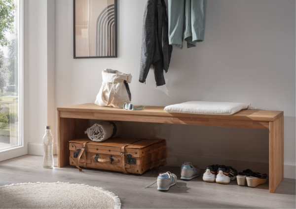Garderobenbank Sitzbank KIRSA 160 cm Kernbuche massiv