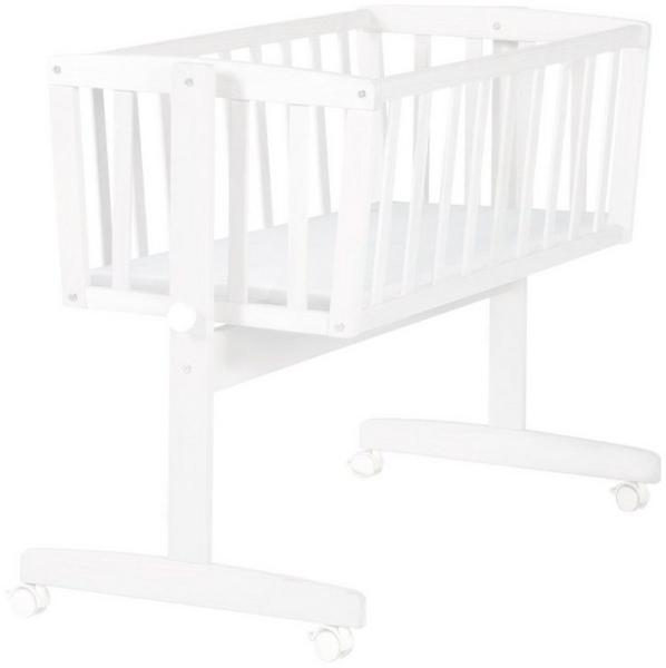 roba Babywiege - inkl. Matratze 40 x 90 cm - Wiegefunktion mit Feststellknopf - Bremsrollensatz - Weiß