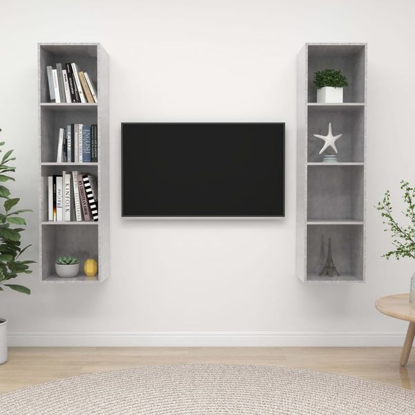 vidaXL TV-Wandschränke 2 Stk. Betongrau Spanplatte [3079866]