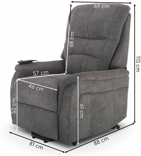Raburg TV-Sessel Fernsehsessel mit Aufstehhilfe, Relaxsessel mit Liegefunktion, Janik, elektrisch mit Fernbedienung, 1 Motoren, bis 120 kg Bild 8