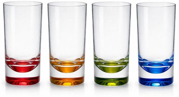 Mach1 Gläser-Set Acrylgläser 4er Set robuste Trinkgläser 290ml für Garten, Camping