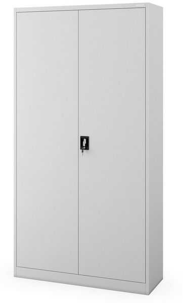 Jan Nowak Aktenschrank Metall Büroschrank abschließbar 115 cm JAN II H220 5 Böden (Stahl 0,7 mm Wandmontage möglich PZH-zertifiziert 4 Farben) Ordnerschrank 80 Ordner Schloss 2 Schlüssel 220 cm robust