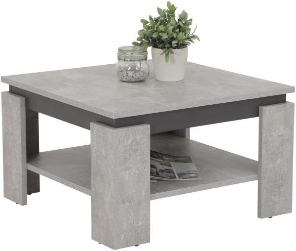 Couchtisch >TIM< in Beton/anthrazit aus Holzwerkstoff - 68x41x68cm (BxHxT)